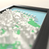 3D Hong Kong Map Framed - Close-up across the 3D Hong Kong map showing the raised streets and buildings
