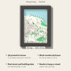 3D Hong Kong Map Framed - What you get: A5 3D city map, 14.8 x 21 cm, in a black wooden frame
