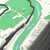 3D Imola Circuit Map Framed - The start of the lap on the 3D printed Imola Circuit map