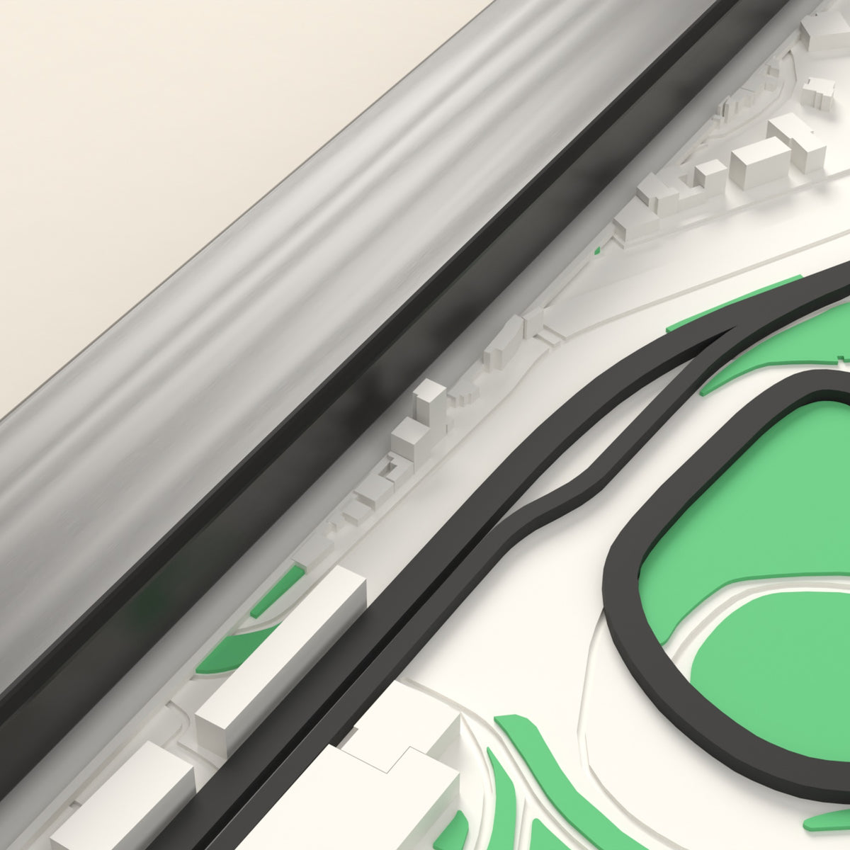 3D Interlagos Circuit Map Framed - The start of the lap on the 3D printed Interlagos Circuit map