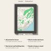 3D Istanbul Map Framed - What you get: A5 3D city map, 14.8 x 21 cm, in a black wooden frame