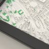 3D Kingsholm Stadium Map Framed - Close-up of the raised streets and buildings around Kingsholm Stadium on the 3D printed map