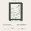 3D Leeds Map Framed - What you get: A5 3D city map, 14.8 x 21 cm, in a black wooden frame