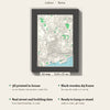 3D Lisbon Map Framed - What you get: A5 3D city map, 14.8 x 21 cm, in a black wooden frame