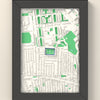 3D Loftus Road Map Framed - 3D printed Loftus Road map in a black wooden A5 frame, lit from the side