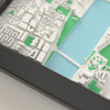 3D London Map Framed - Close-up of the raised streets of London on the 3D printed map