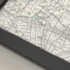 3D Madrid Map Framed - Close-up of the raised streets of Madrid on the 3D printed map
