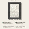 3D Madrid Map Framed - What you get: A5 3D city map, 14.8 x 21 cm, in a black wooden frame