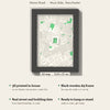 3D Maine Road Map Framed - What you get: A5 3D stadium map, 14.8 x 21 cm, in a black wooden frame