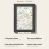 3D Manchester Map Framed - What you get: A5 3D city map, 14.8 x 21 cm, in a black wooden frame