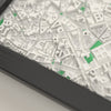 3D Milan Map Framed - Close-up of the raised streets of Milan on the 3D printed map