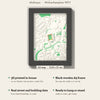 3D Molineux Map Framed - What you get: A5 3D stadium map, 14.8 x 21 cm, in a black wooden frame