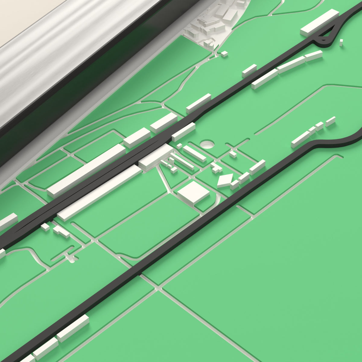 3D Monza Circuit Map Framed - The start of the lap on the 3D printed Monza Circuit map