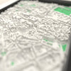 3D Munich Map Framed - Close-up across the 3D Munich map showing the raised streets and buildings