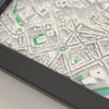 3D Munich Map Framed - Close-up of the raised streets of Munich on the 3D printed map