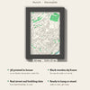 3D Munich Map Framed - What you get: A5 3D city map, 14.8 x 21 cm, in a black wooden frame