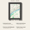 3D Newcastle Map Framed - What you get: A5 3D city map, 14.8 x 21 cm, in a black wooden frame