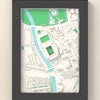 3D Principality Stadium Map Framed - 3D printed Principality Stadium map in a black wooden A5 frame, lit from the side