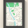 3D Principality Stadium Map Framed - 3D printed Principality Stadium map in a black wooden A5 frame, lit from the side