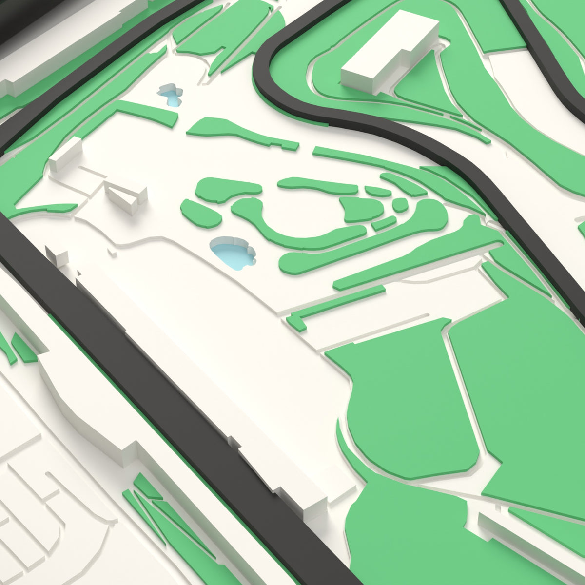 3D Red Bull Ring Map Framed - The start of the lap on the 3D printed Red Bull Ring map