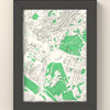 3D Rome Map Framed - 3D printed Rome map in a black wooden A5 frame, lit from the side