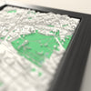 3D Rome Map Framed - Close-up across the 3D Rome map showing the raised streets and buildings