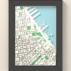 3D San Francisco Map Framed - 3D printed San Francisco map in a black wooden A5 frame, lit from the side