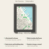 3D San Francisco Map Framed - What you get: A5 3D city map, 14.8 x 21 cm, in a black wooden frame
