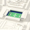 3D Selhurst Park Map Framed - Selhurst Park on the 3D printed map, seen from above the corner of the ground