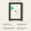 3D Selhurst Park Map Framed - What you get: A5 3D stadium map, 14.8 x 21 cm, in a black wooden frame