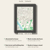 3D Seville Map Framed - What you get: A5 3D city map, 14.8 x 21 cm, in a black wooden frame