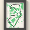 3D Silverstone Circuit Map Framed - 3D printed Silverstone Circuit map in a black wooden A5 frame, the track raised in dark grey