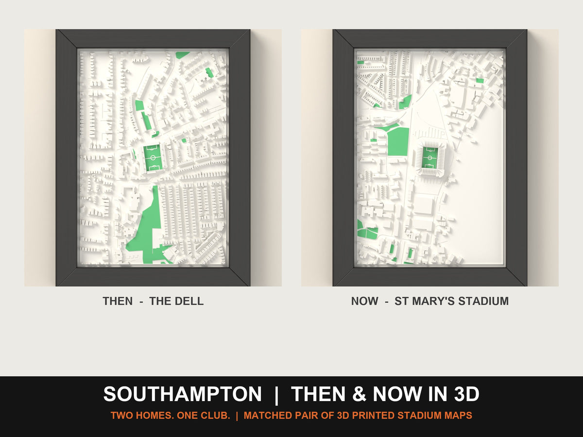 3D Southampton Then & Now Stadium Set | The Dell + St Mary's Stadium 3D Maps