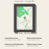 3D St James' Park Map Framed - What you get: A5 3D stadium map, 14.8 x 21 cm, in a black wooden frame