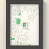 3D St Mary's Stadium Map Framed - 3D printed St Mary's Stadium map in a black wooden A5 frame, lit from the side