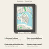 3D Stockholm Map Framed - What you get: A5 3D city map, 14.8 x 21 cm, in a black wooden frame