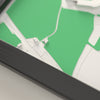 3D StoneX Stadium Map Framed - Close-up of the raised streets and buildings around StoneX Stadium on the 3D printed map