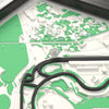 3D Suzuka Circuit Map Framed - The start of the lap on the 3D printed Suzuka Circuit map