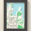 3D Sydney Map Framed - 3D printed Sydney map in a black wooden A5 frame, lit from the side