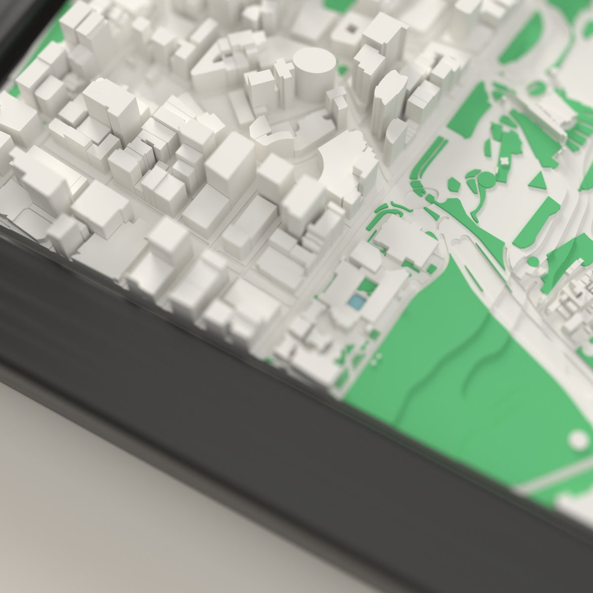 3D Sydney Map Framed - Close-up of the raised streets of Sydney on the 3D printed map
