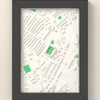3D The Baseball Ground Map Framed - 3D printed The Baseball Ground lost ground map in a black wooden A5 frame, lit from the side