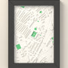 3D The Baseball Ground Map Framed - 3D printed The Baseball Ground lost ground map in a black wooden A5 frame, lit from the side
