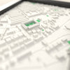 3D The Baseball Ground Map Framed - Close-up across the 3D map showing the old The Baseball Ground stands and green pitch standing up from the streets