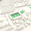 3D The Baseball Ground Map Framed - The old The Baseball Ground on the 3D printed map, seen from above the corner of the ground