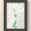 3D The Dell Map Framed - 3D printed The Dell lost ground map in a black wooden A5 frame, lit from the side