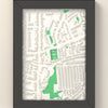 3D The Dell Map Framed - 3D printed The Dell lost ground map in a black wooden A5 frame, lit from the side