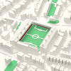 3D The Dell Map Framed - The old The Dell on the 3D printed map, seen from above the corner of the ground