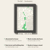 3D The Dell Map Framed - What you get: A5 3D stadium map, 14.8 x 21 cm, in a black wooden frame