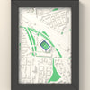 3D The Den Map Framed - 3D printed The Den map in a black wooden A5 frame, lit from the side