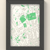 3D The Manor Ground Map Framed - 3D printed The Manor Ground lost ground map in a black wooden A5 frame, lit from the side
